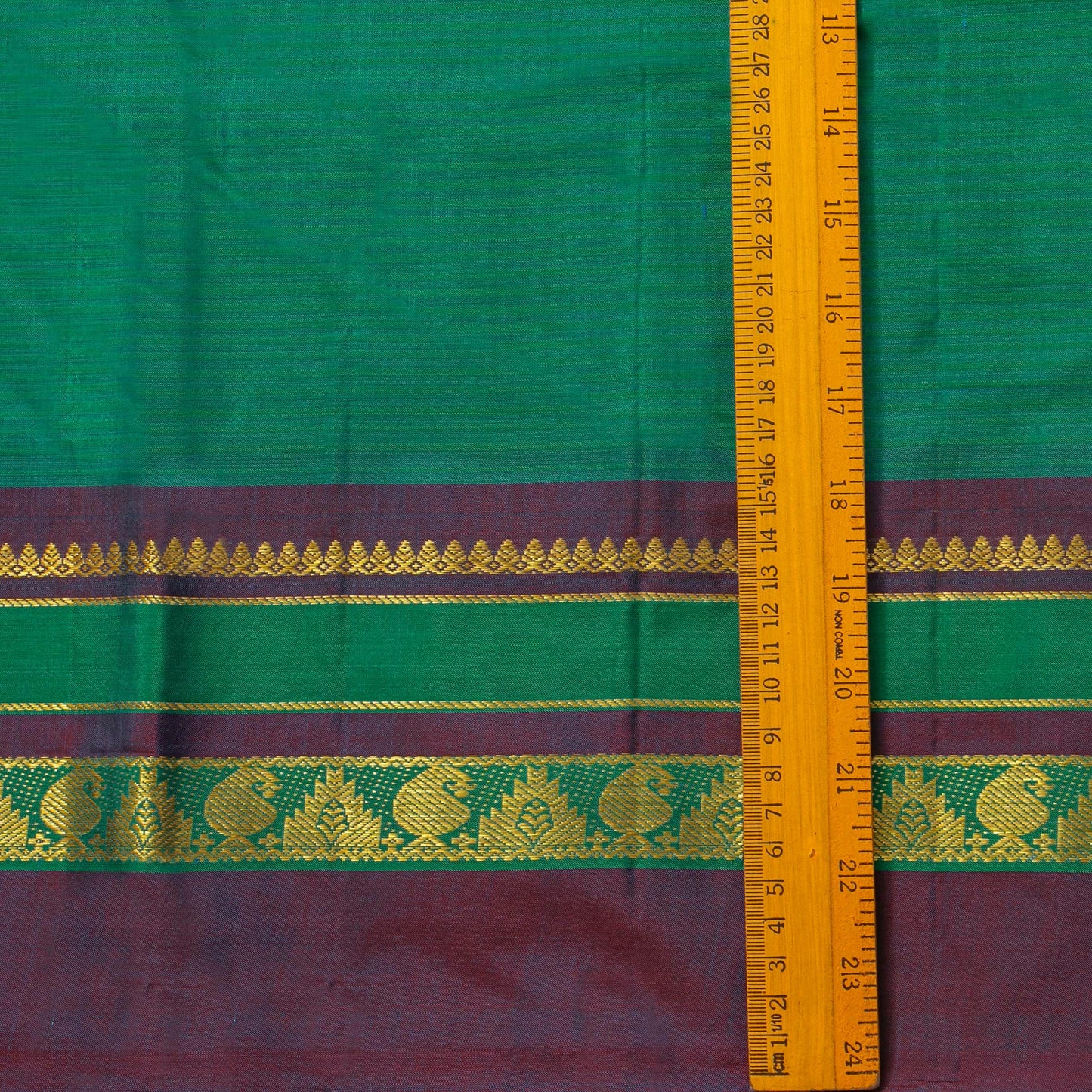 Teal And Red Kanchipuram SIlk Saree For Festive Wear PV NYC 1813
