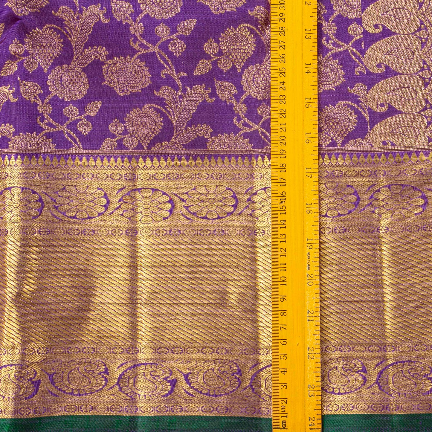Purple And Gold Kanchipuram Silk Saree For Bridal Wear PV NYC 1770