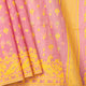 Pink And Yellow Dhakai Jamdani Muslin Silk Saree For Party Wear PV MJ 176