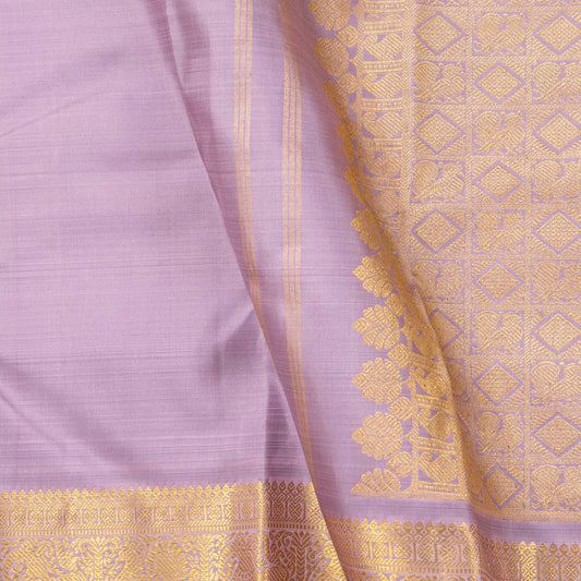 Lilac Kanchipuram Silk Saree For Wedding Wear PV NYC 1841