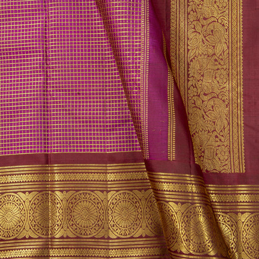 Magenta And Maroon Kanchipuram Silk Saree For Wedding Wear PV NYC 1772