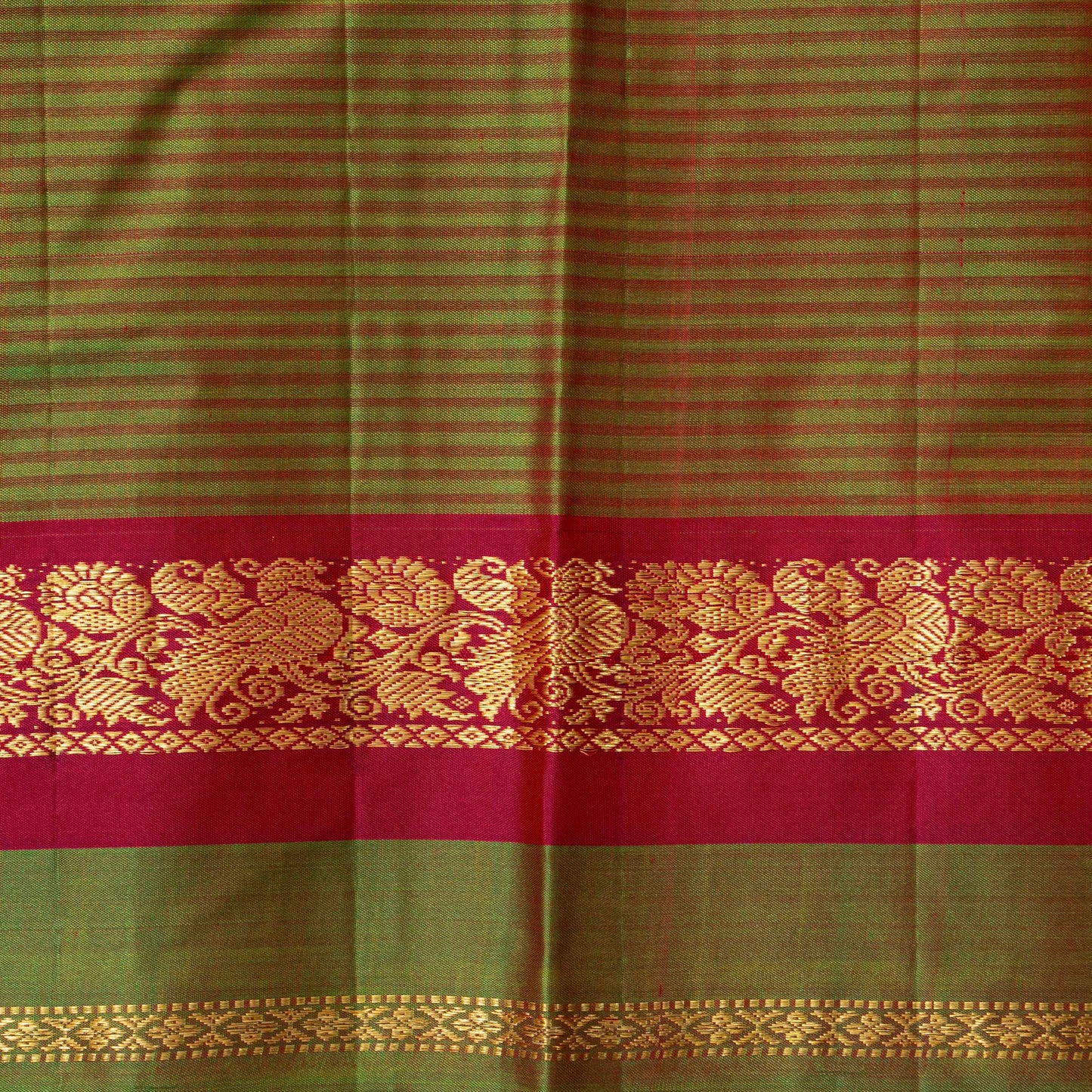 Maroon And Green Kanchipuram Silk Saree For Festive Wear PV NYC 1818