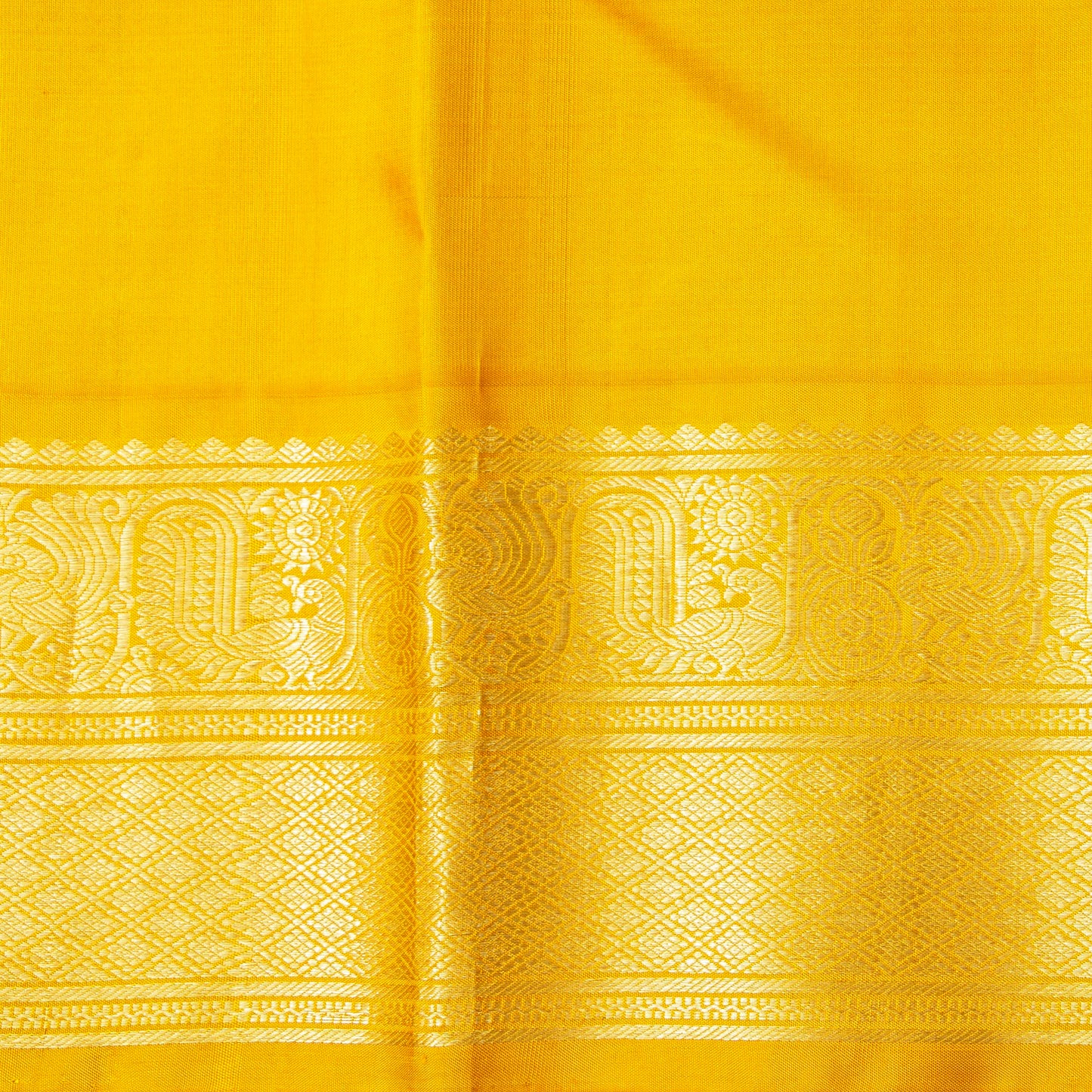 Brown And Yellow Kanchipuram Silk Saree For Festive Wear PV NYC 1844