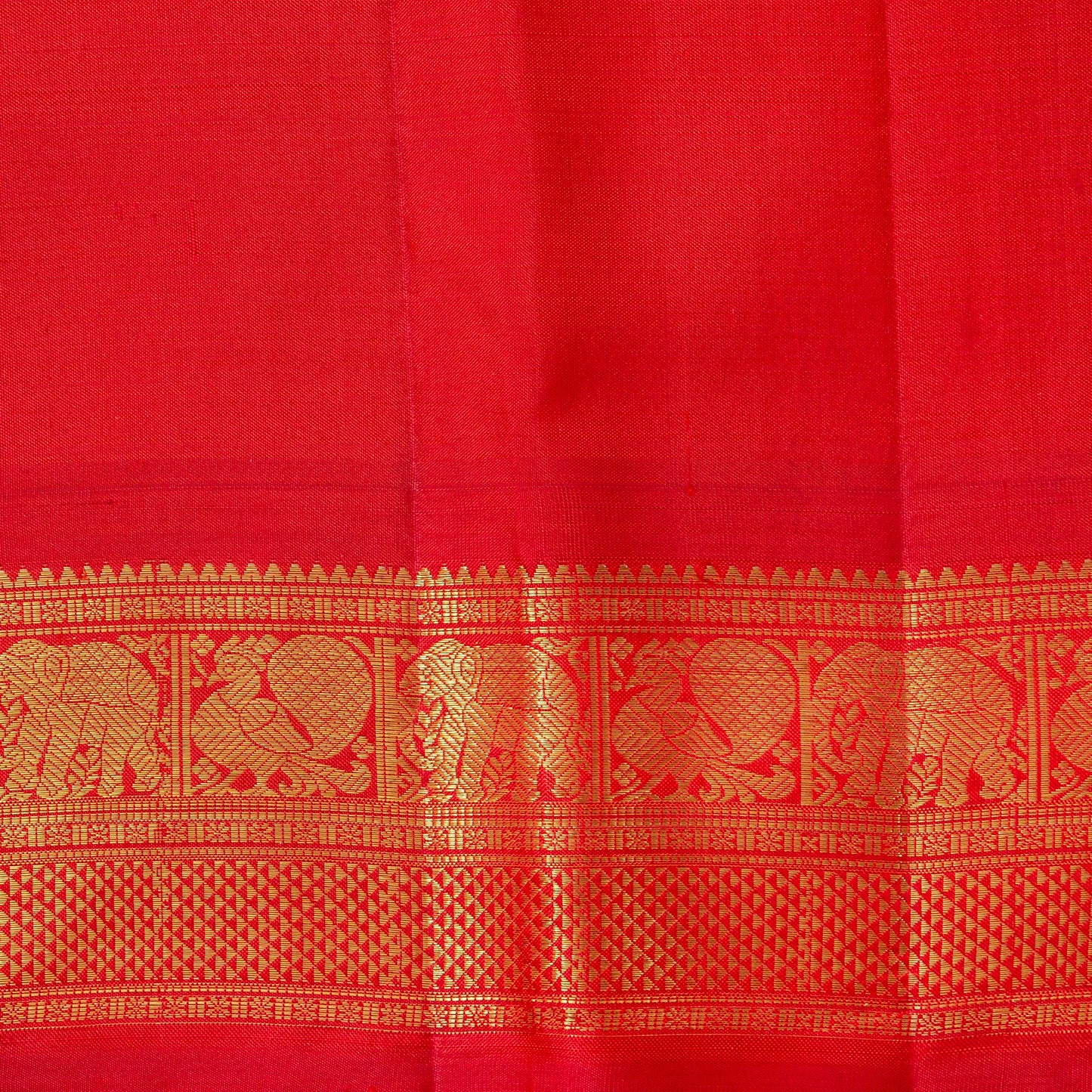 Blue And Red Kanchipuram Silk Saree For Festive Wear PV NYC 1846