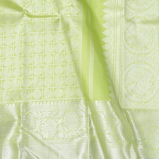 Pastel Green Kanchipuram Silk Saree For Festive Wear PV NYC 1902 - Silk Sari - Panjavarnam PV NYC 1902