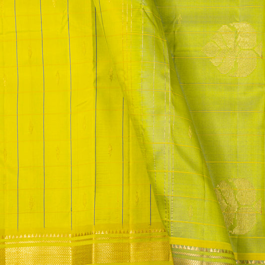 Light Green And Olive Kanchipuram Silk Saree For Festive Wear PV NYC 1861