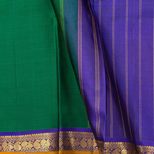 Green And Violet Kanchipuram Silk Saree For Festive Wear PV NYC 1776 - Silk Sari - Panjavarnam PV NYC 1776