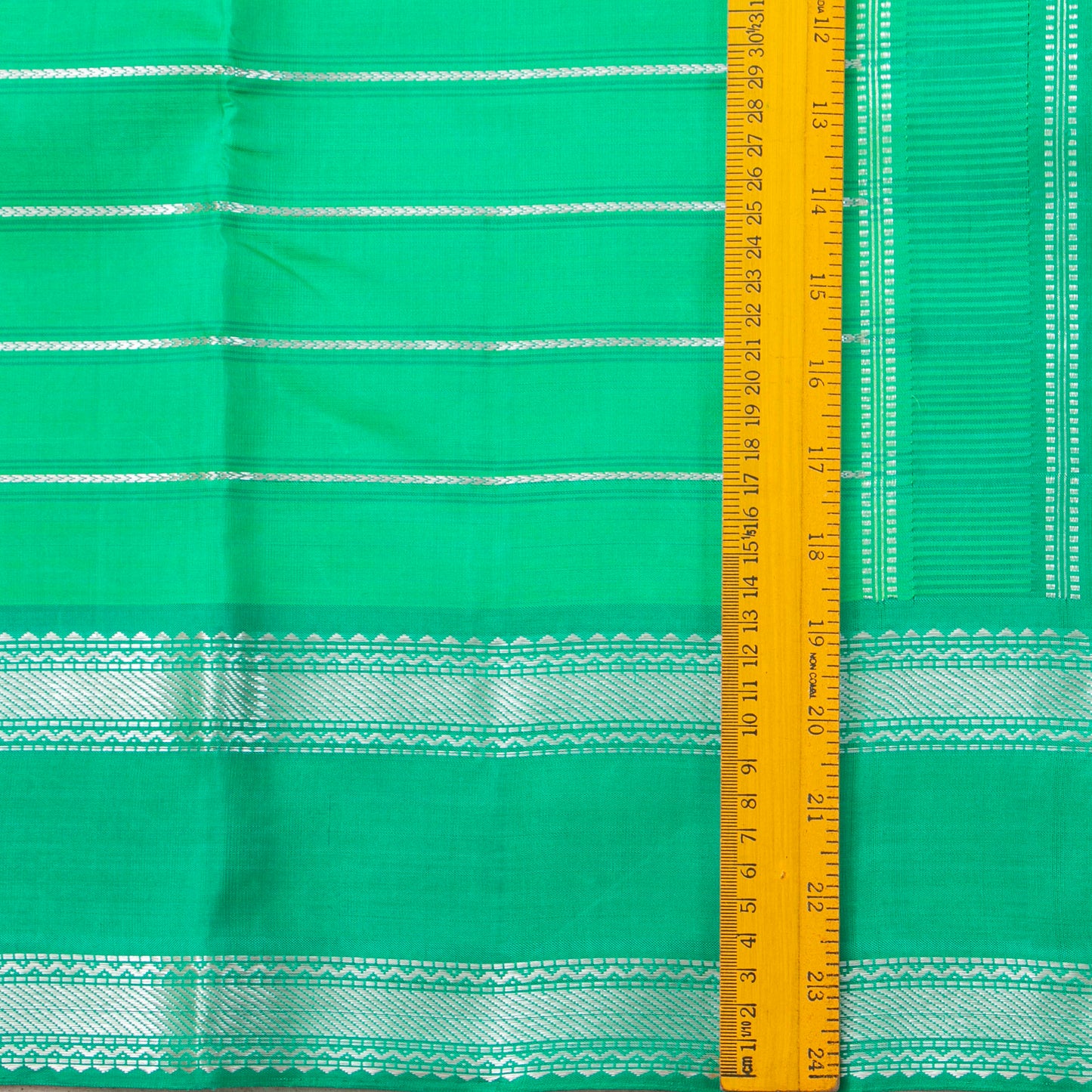 Green And Teal Kanchipuram Silk Saree For Festvie Wear PV NYC 1892