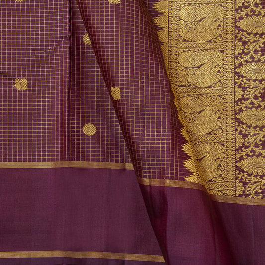 Maroon Kanchipuram Silk Saree For Festive Wear PV NYC 1759 - Silk Sari - Panjavarnam PV NYC 1759