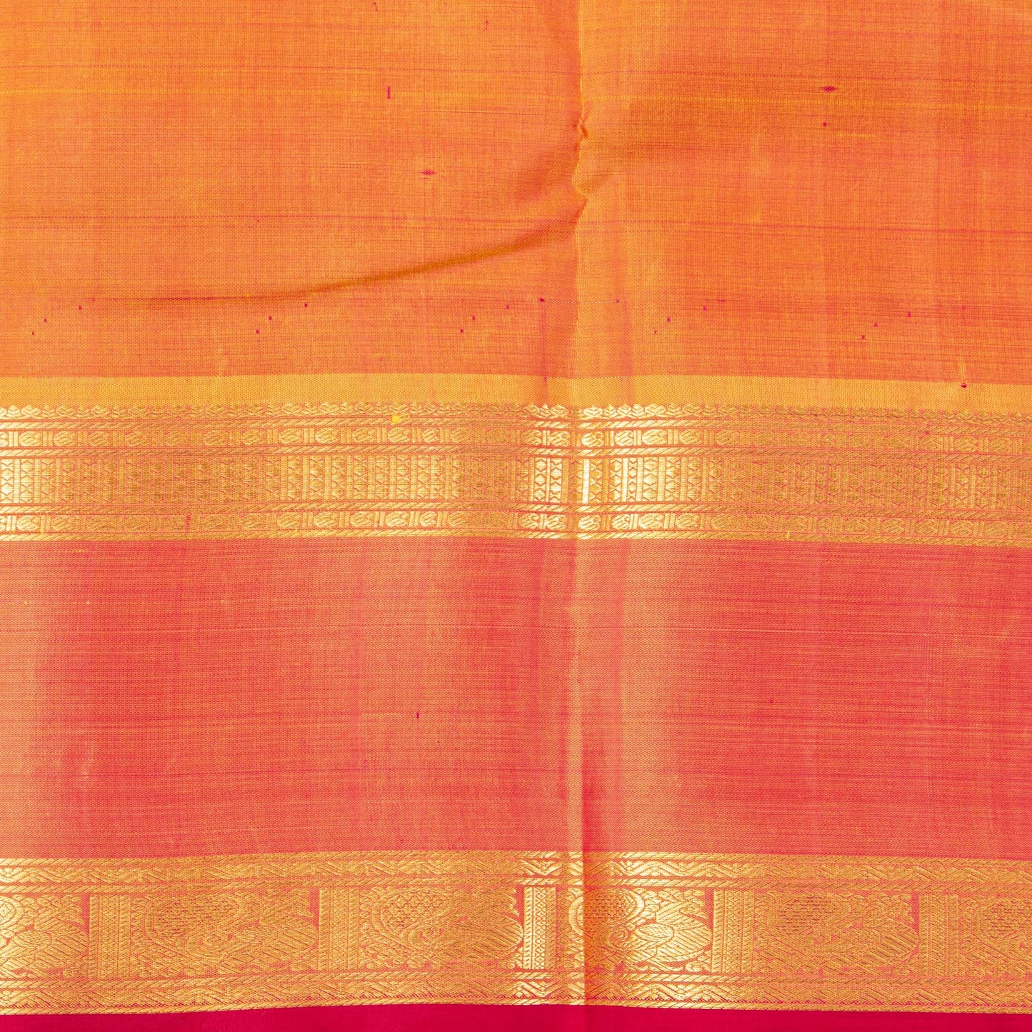 Blue And Orange Kanchipuram Silk Saree For Festive Wear PV NYC 1918 - Silk Sari - Panjavarnam PV NYC 1918
