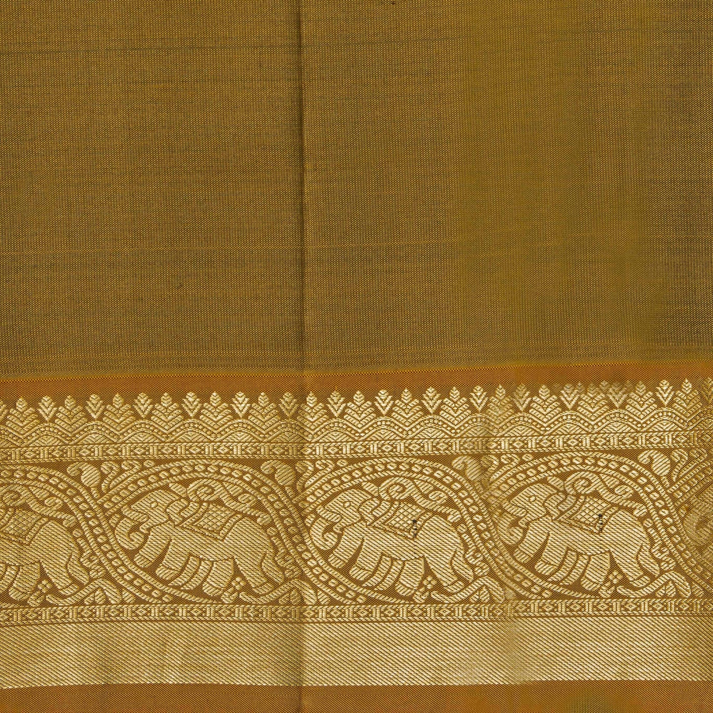 Brown And Mustard Kanchipuram Silk Saree For Festive Wear PV NYC 1744 - Silk Sari - Panjavarnam PV NYC 1744