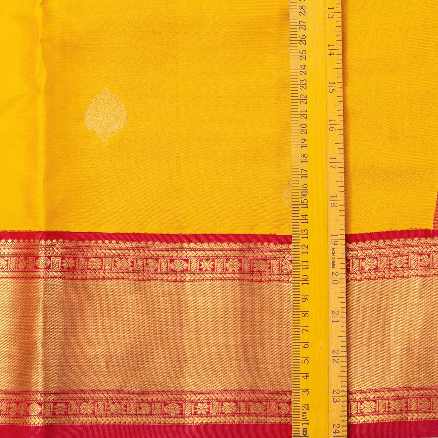 Yellow And Gold Kanchipuram Silk Saree For Festive Wear PV NYC 1931