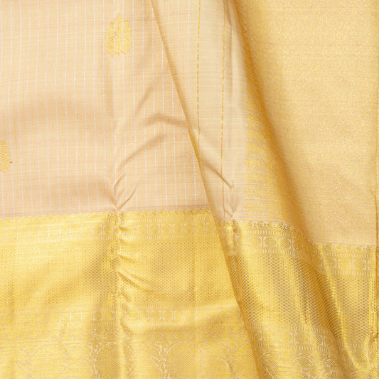 Off White Kanchipuram Silk Saree For Festive Wear PV NYC 1829