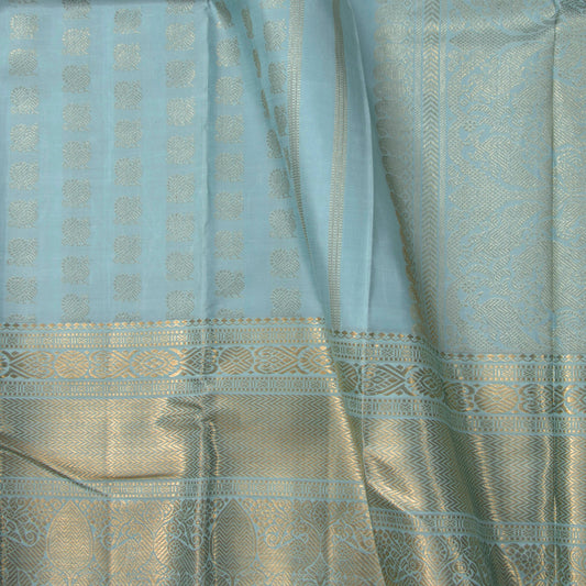 Pastel Blue Kanchipuram Silk Saree For Wedding Wear PV NYC 1896