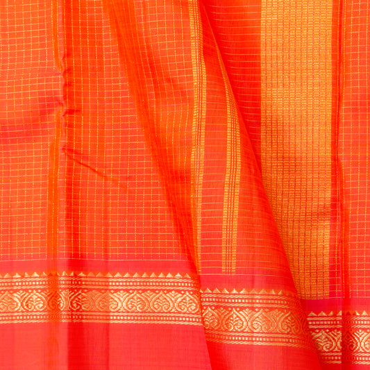 Kanakambaram Orange Kanchipuram Silk Saree For Festive Wear PV NYC 1910