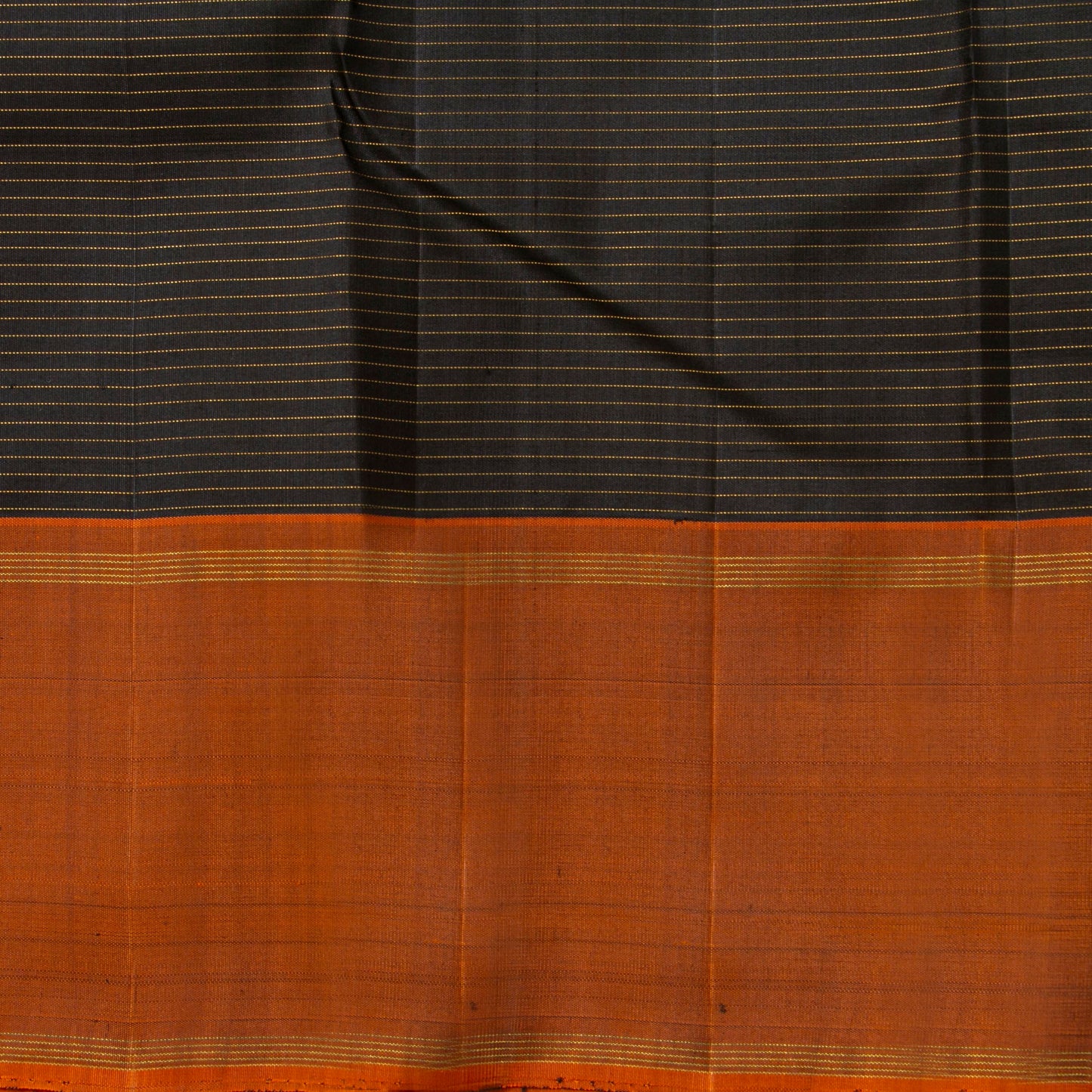 Black And Rust Kanchipuram Silk Saree For Festive Wear PV NYC 1878