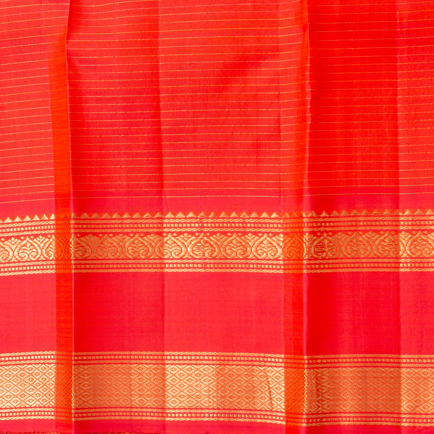 Kanakambaram Orange Kanchipuram Silk Saree For Festive Wear PV NYC 1910
