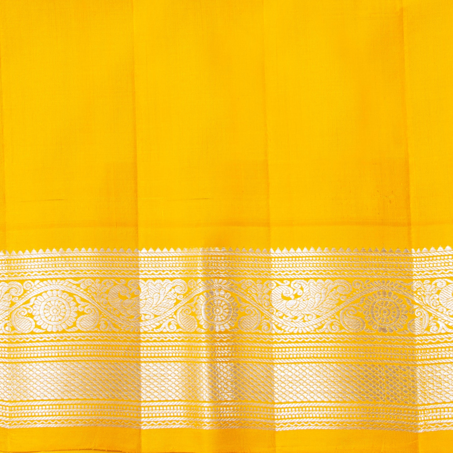 Green And Yellow Kanchipuram Silk Saree For Wedding Wear PV NYC 1909