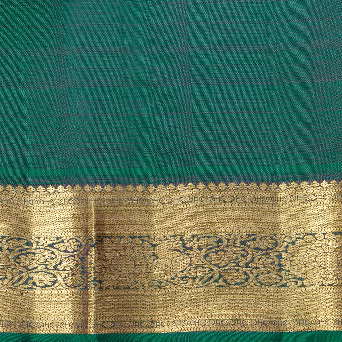 Orange And Green Kanchipuram Silk Saree For Festive Wear PV NYC 1828