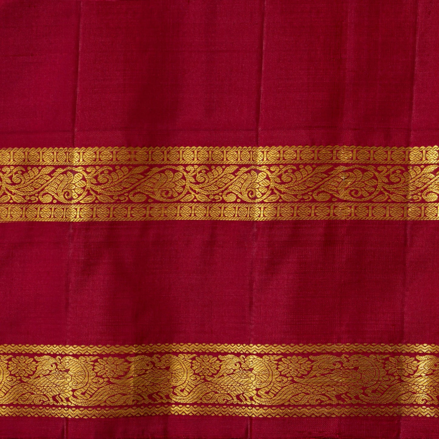 Green And Red Kanchipuram Silk Saree For Festive Wear PV J 4994