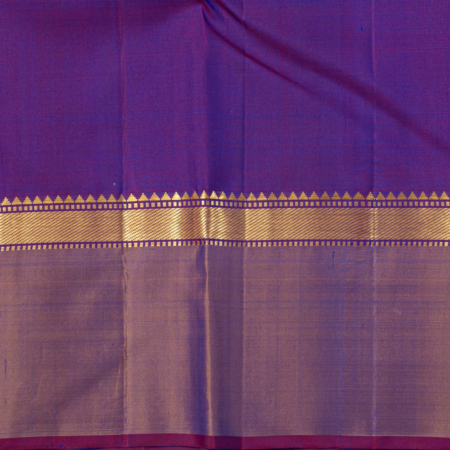 Blue And Violet Kanchipuram Silk Saree For Festive Wear PV J 4470