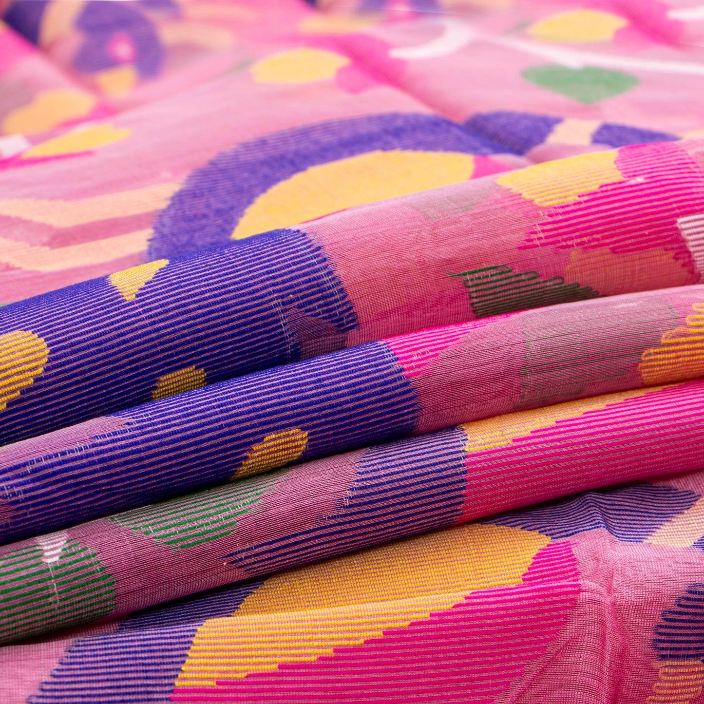 Pink Dhakai Jamdani Mulmul Silk Saree For Party Wear PV MJ 154