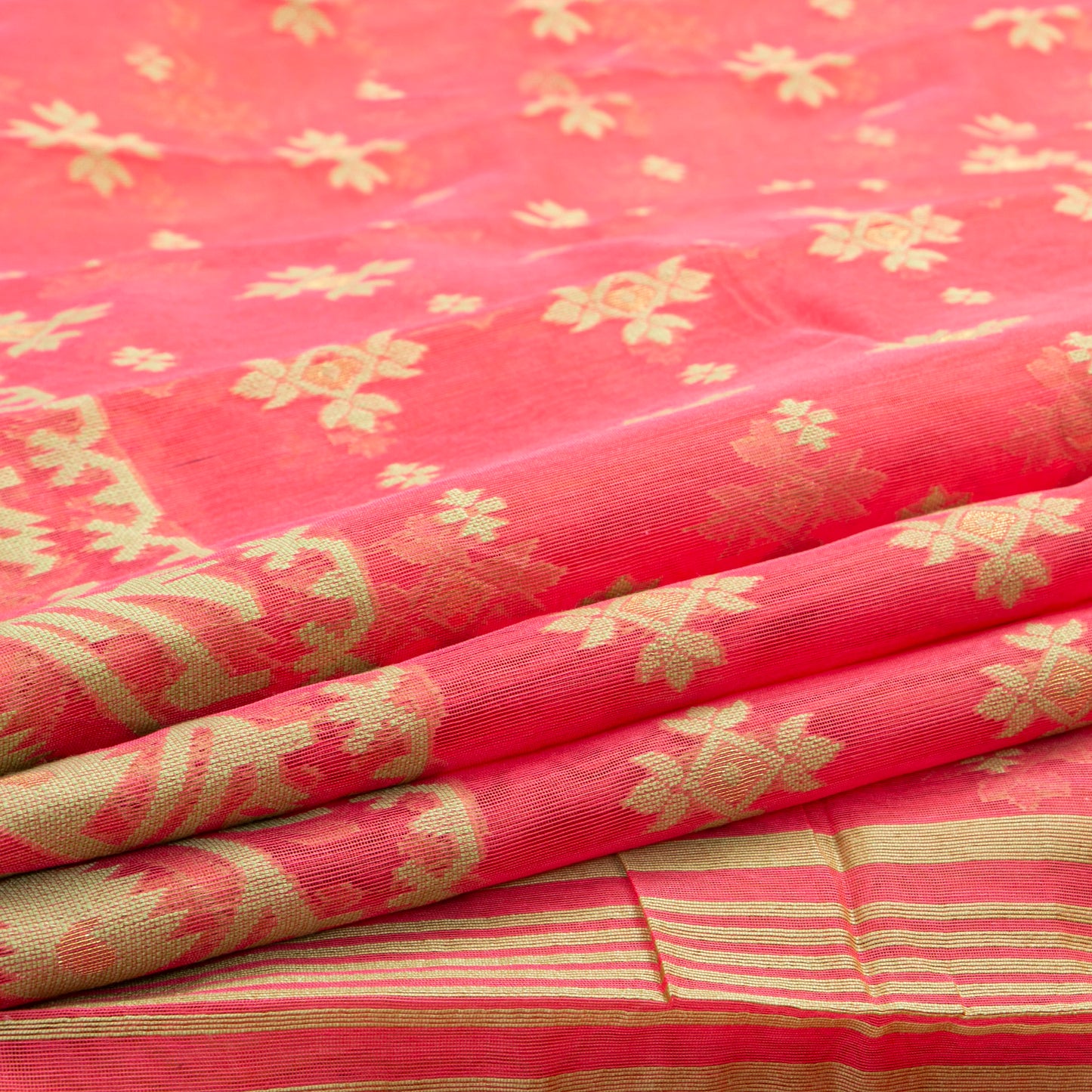 Peach Dhakai Jamdani Mulmul Silk Saree For Party Wear PV MJ 142