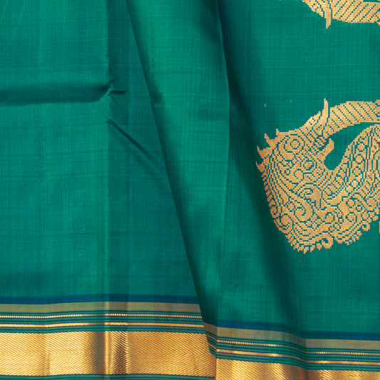 Green Kanchipuram Silk Saree For Festive Wear PV ABI 642