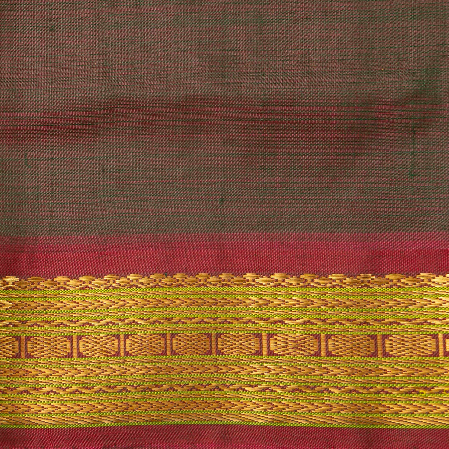 Blue And Red Kanchipuram Silk Saree For Festive Wear PV ABI 640