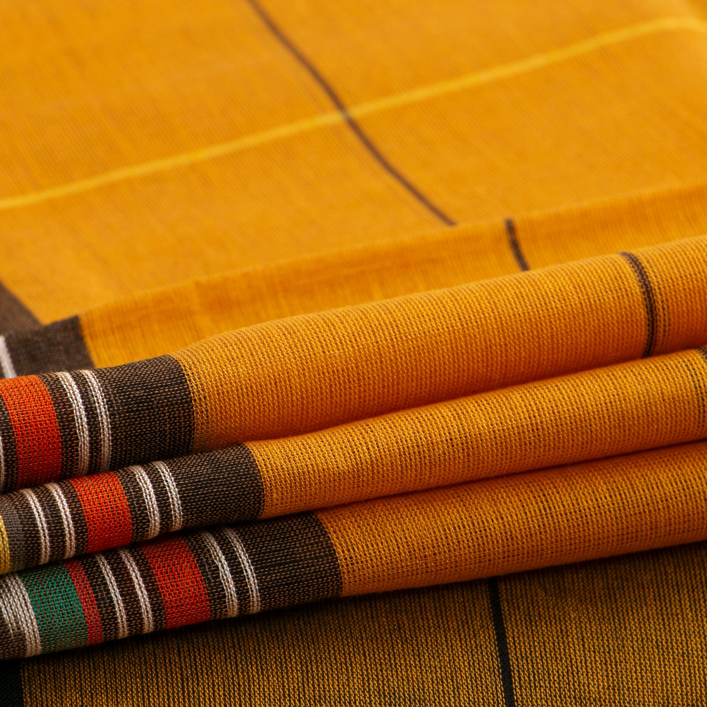 Mustard Yellow And Brown Sambalpuri Ikkat Cotton Saree For Office Wear PV SC 211