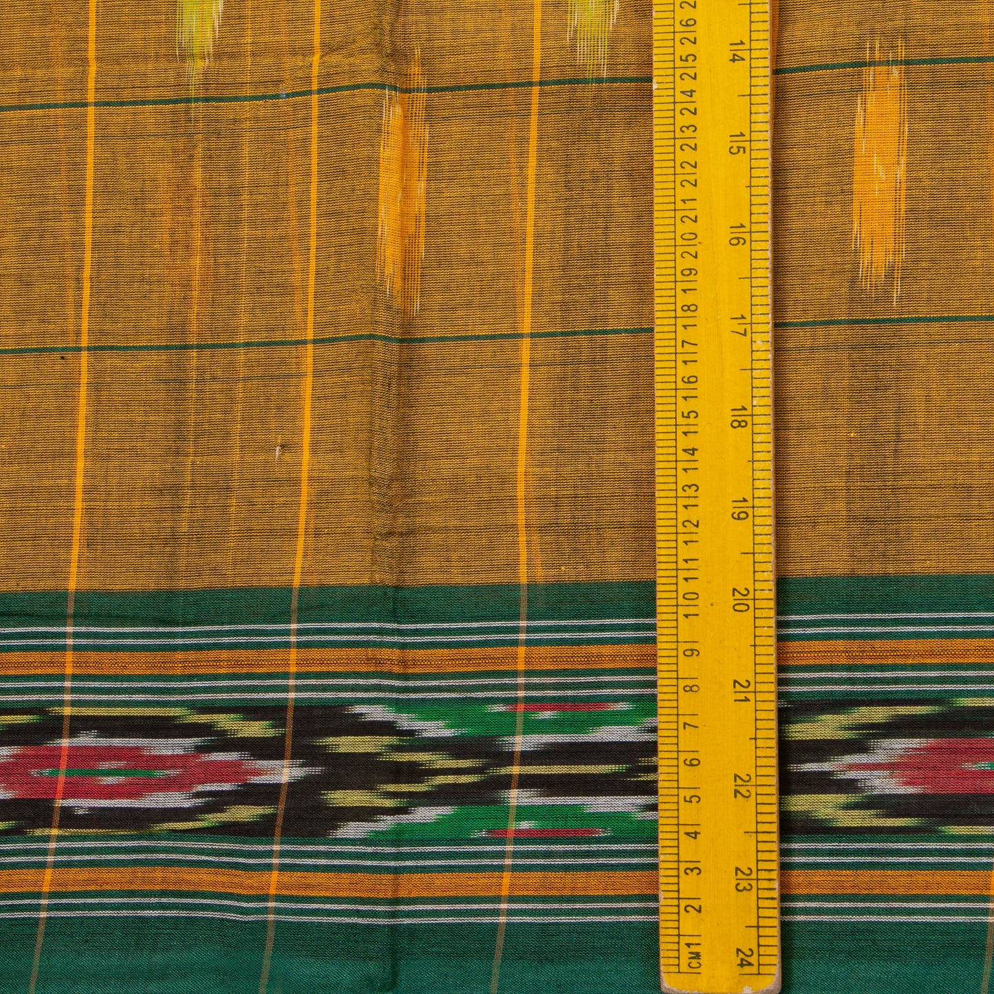 Brown And Green Pochampally Ikkat Cotton Saree For Office Wear PV SC 212