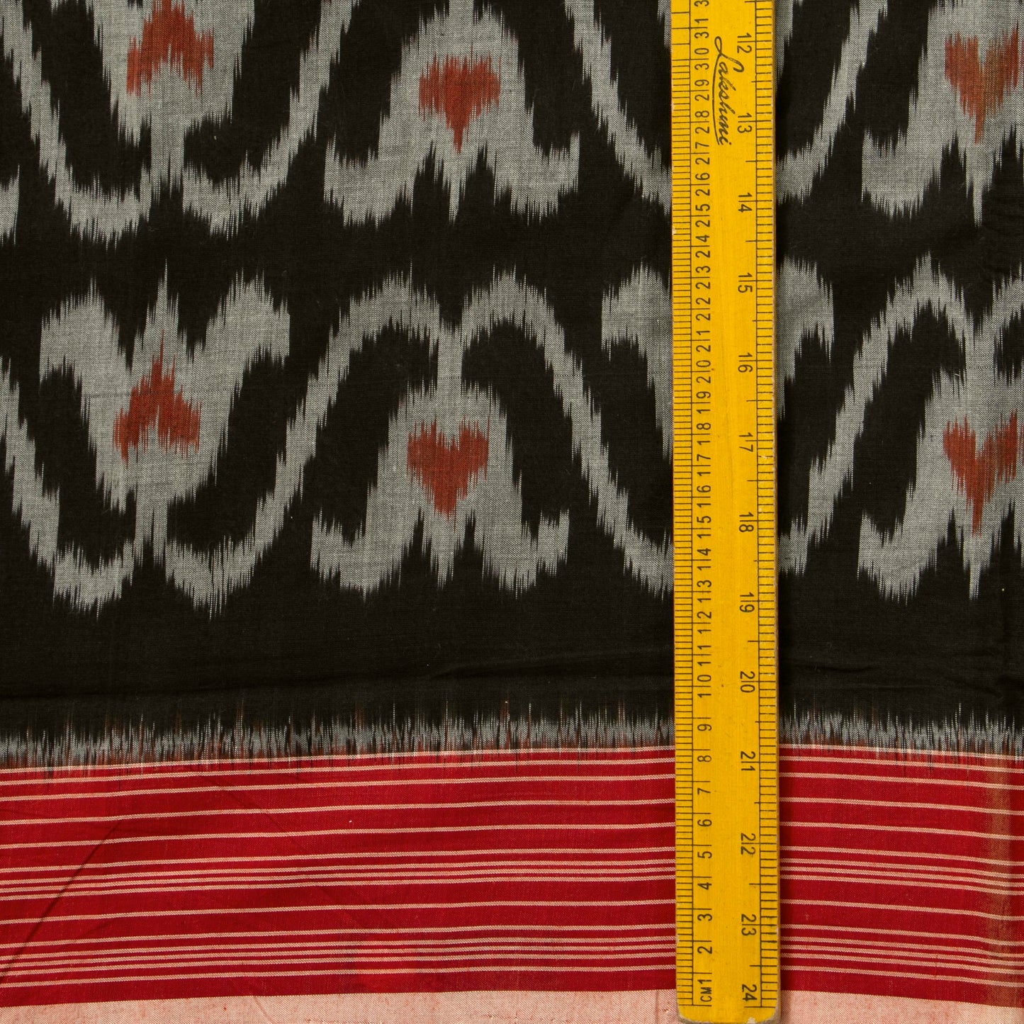 Black And Red Pochampally Ikkat Silk Cotton Saree For Office Wear PV SC 230