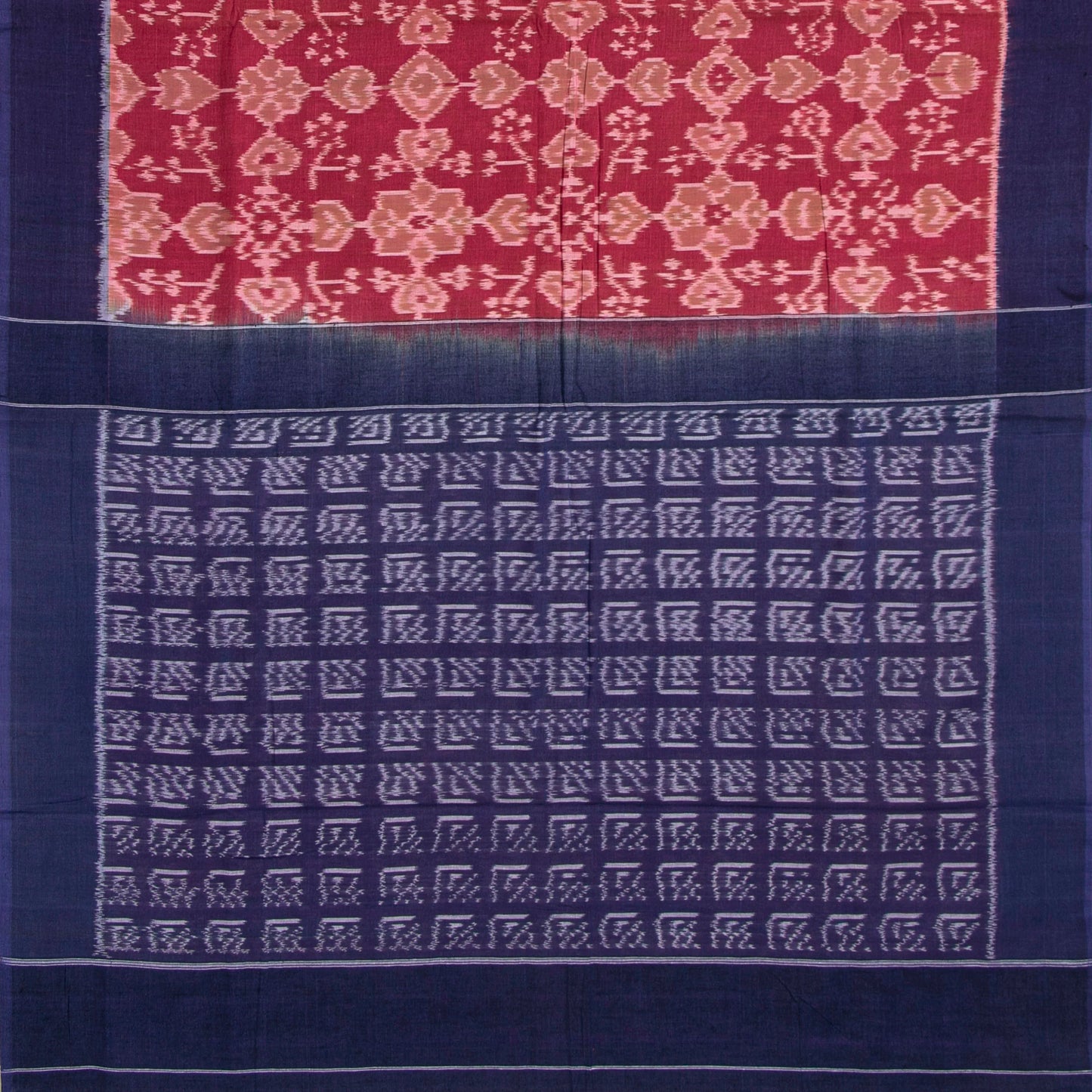 Pink And Blue Pochampally Ikkat Cotton Saree For Office Wear PV SC 226