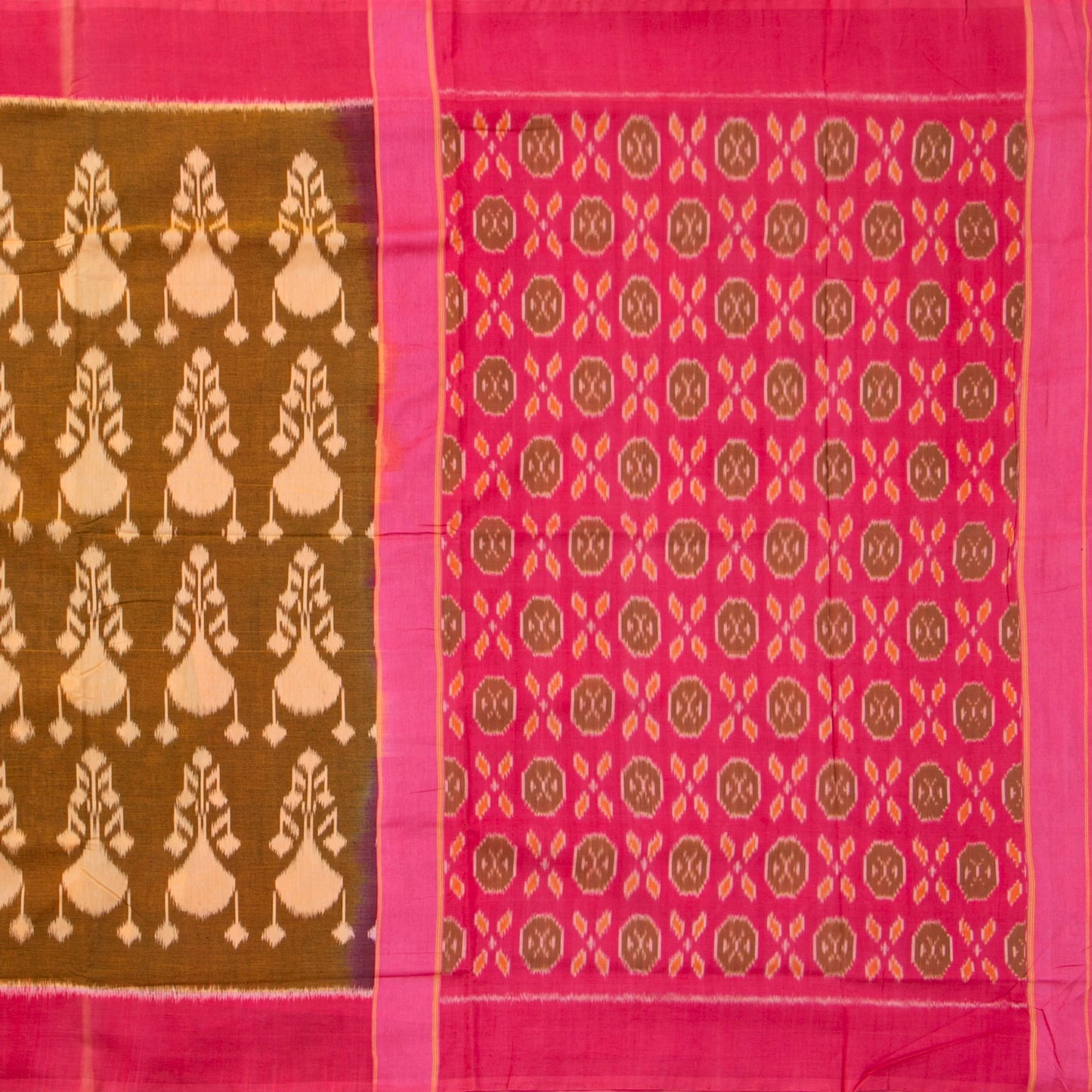 Brown AndPochampally Ikkat Cotton Saree For Office Wear PV SC 229