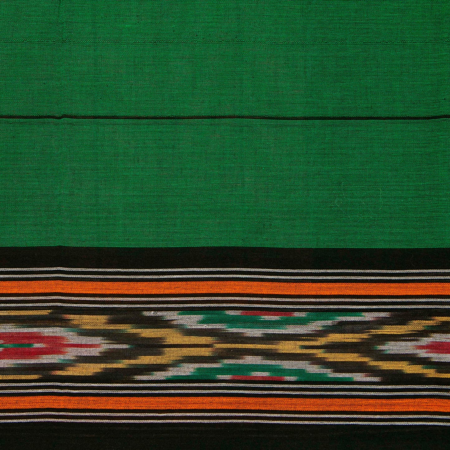Light Green And Brown Pochampally Ikkat Cotton Saree For Office Wear PV SC 213