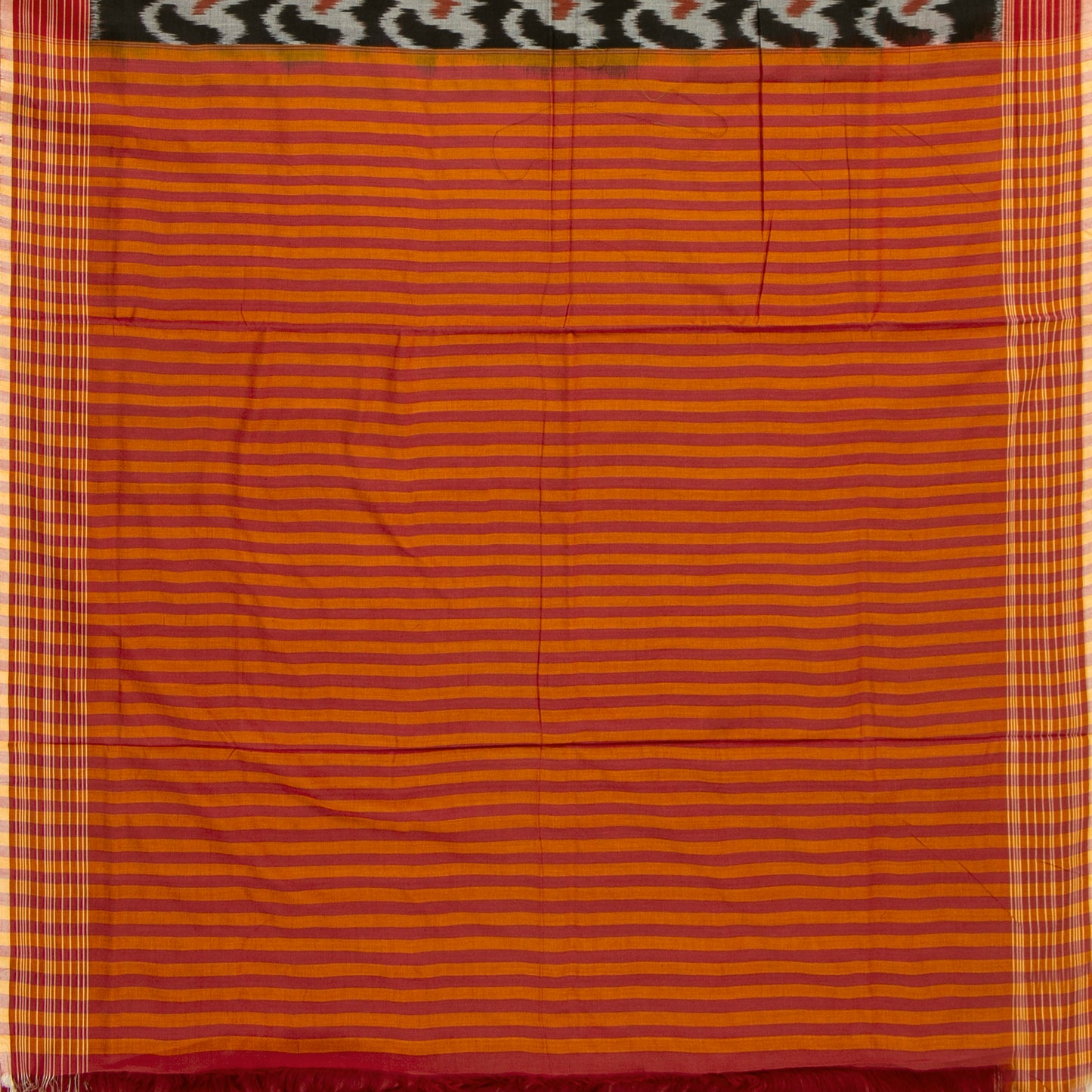 Black And Red Pochampally Ikkat Silk Cotton Saree For Office Wear PV SC 230