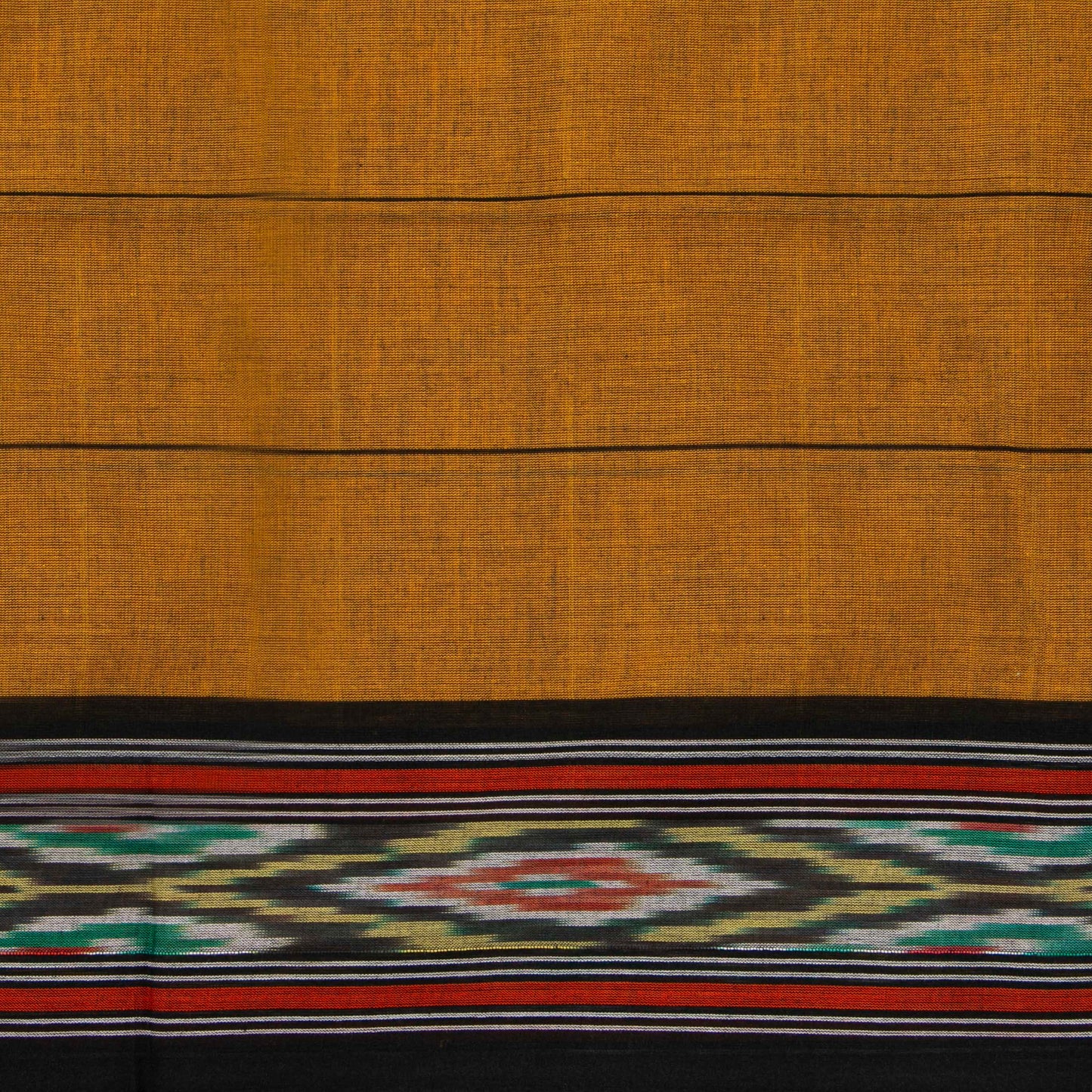 Mustard Yellow And Brown Sambalpuri Ikkat Cotton Saree For Office Wear PV SC 211