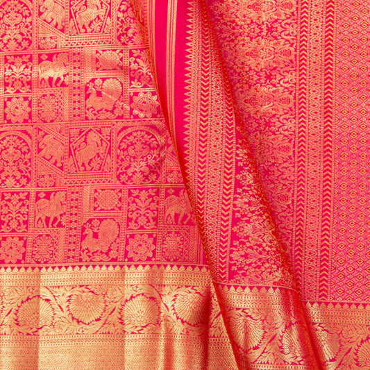 Pink Kanchipuram Silk Saree For Festive Wear PV MEN 295
