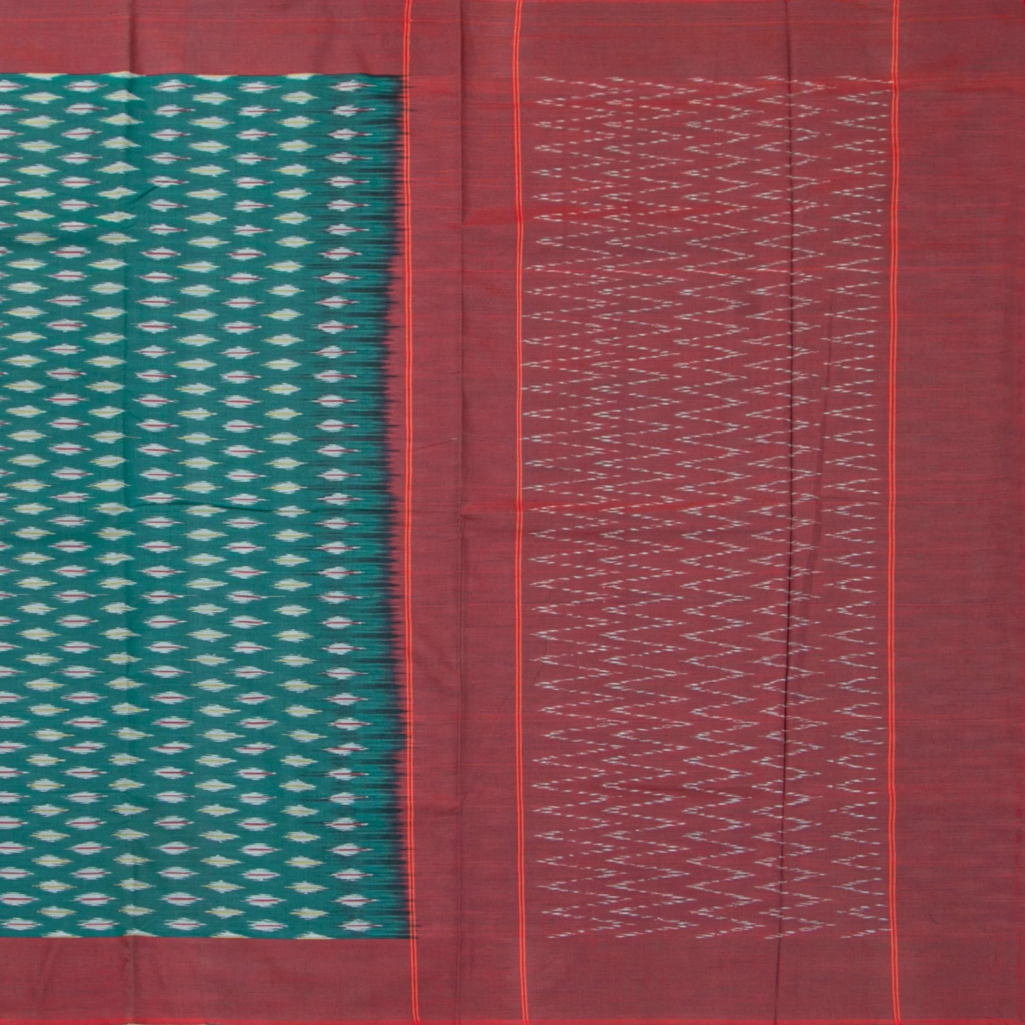 Blue And Maroon Pochampally Ikkat Cotton Saree For Office Wear PV SC 218
