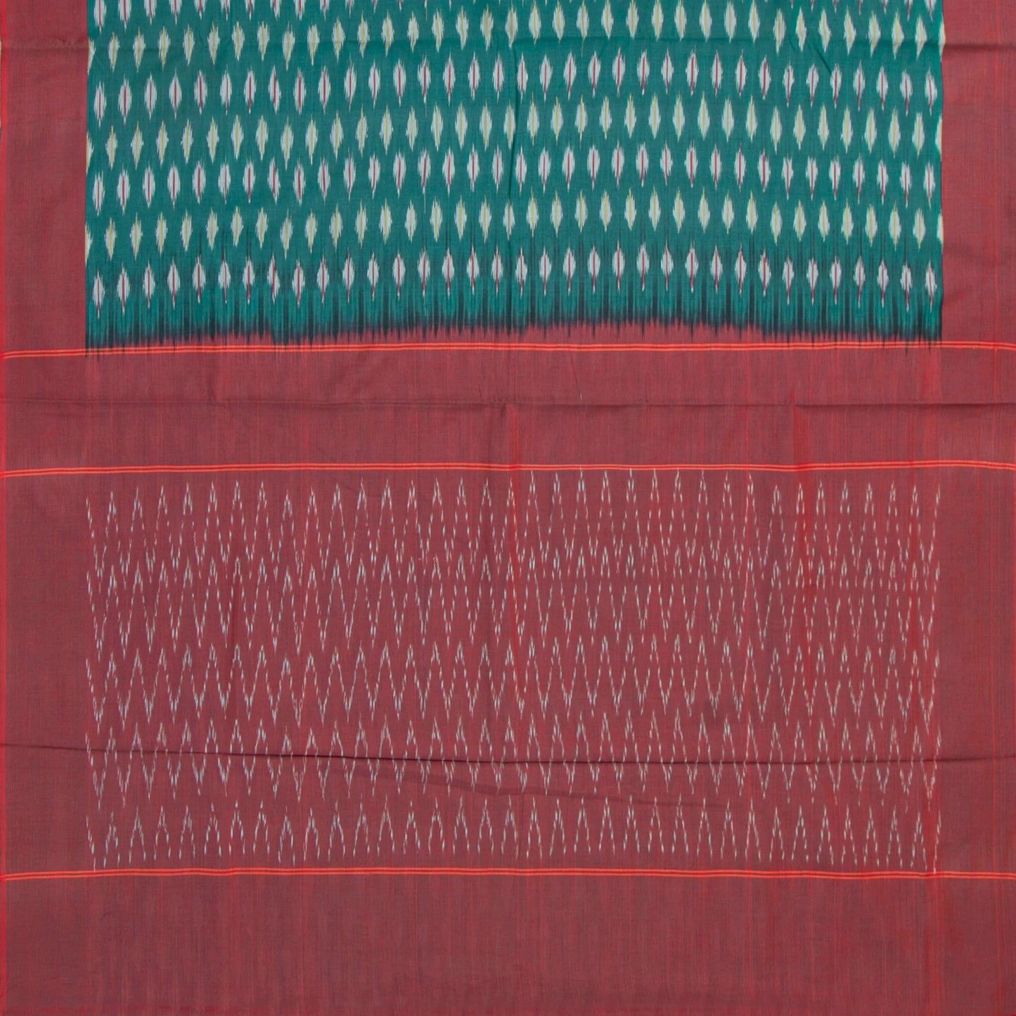 Blue And Maroon Pochampally Ikkat Cotton Saree For Office Wear PV SC 218