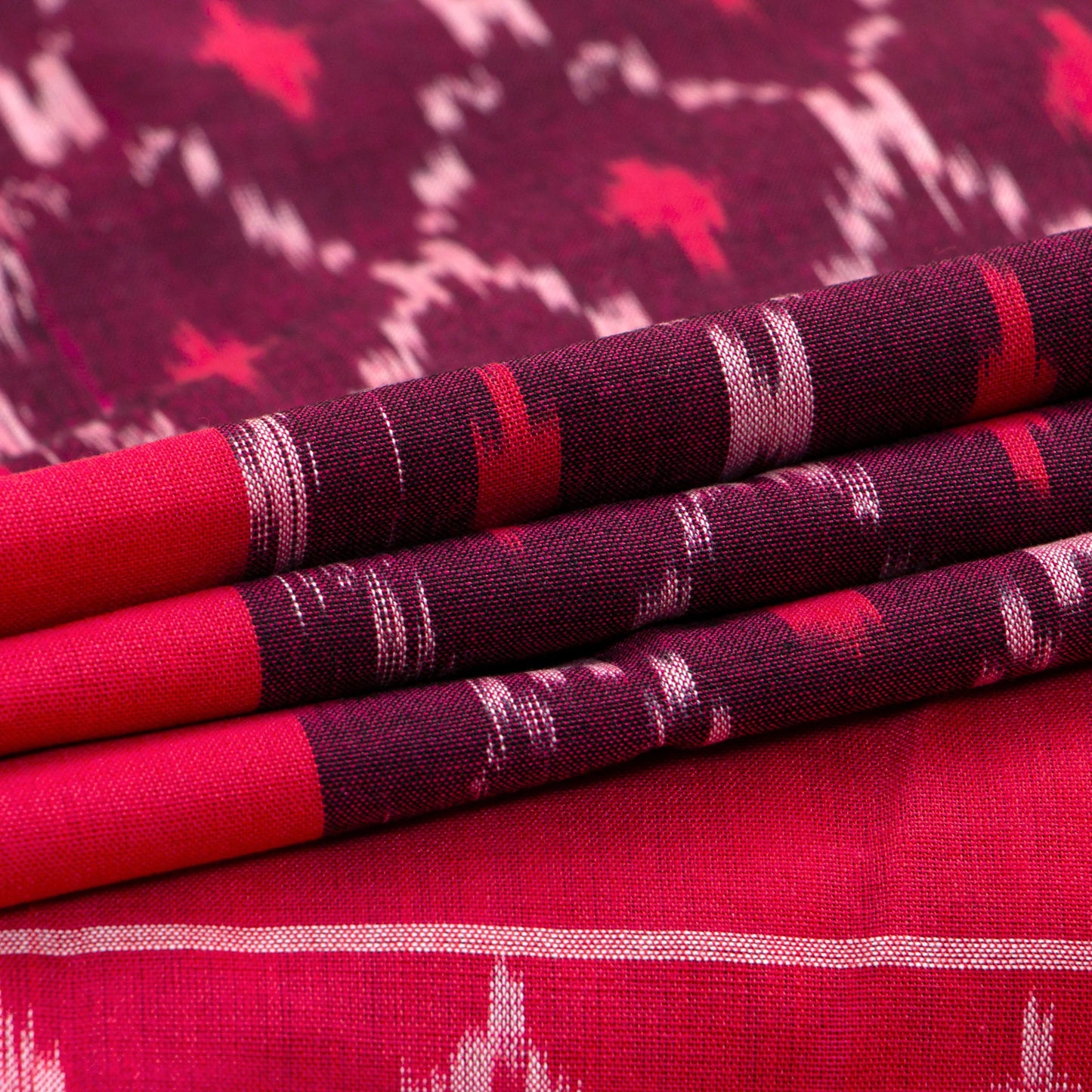 Maroon And Pink Pochampally Ikkat Cotton Saree For Office Wear PV SC 222