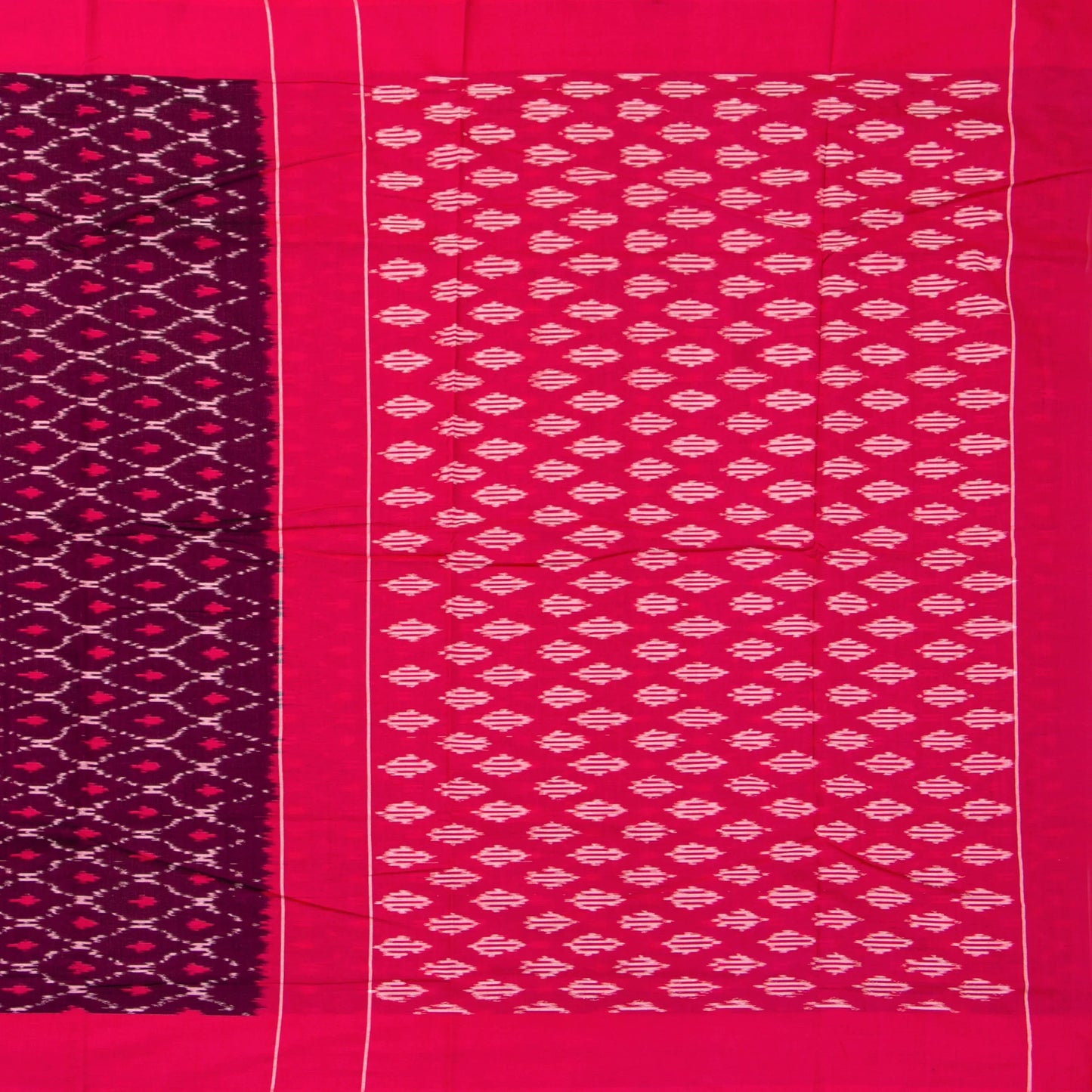 Maroon And Pink Pochampally Ikkat Cotton Saree For Office Wear PV SC 222