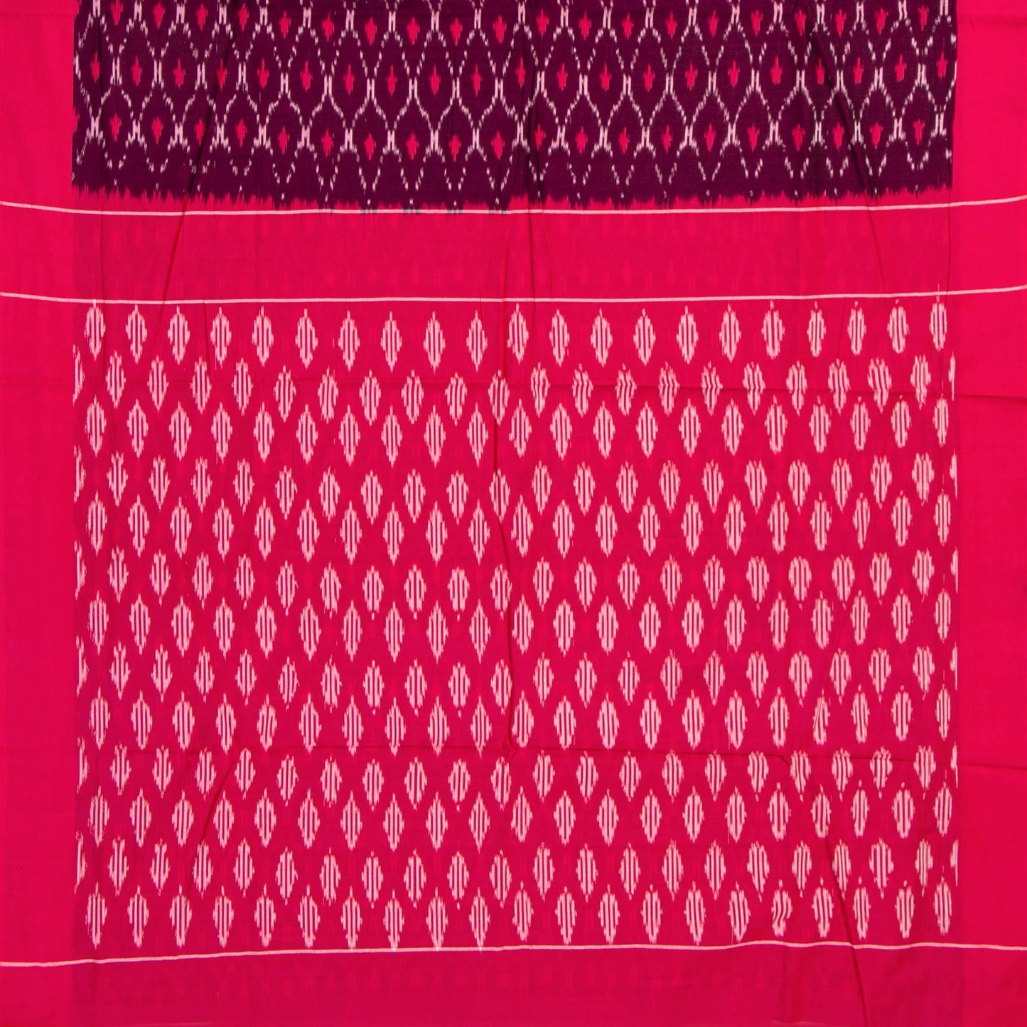 Maroon And Pink Pochampally Ikkat Cotton Saree For Office Wear PV SC 222
