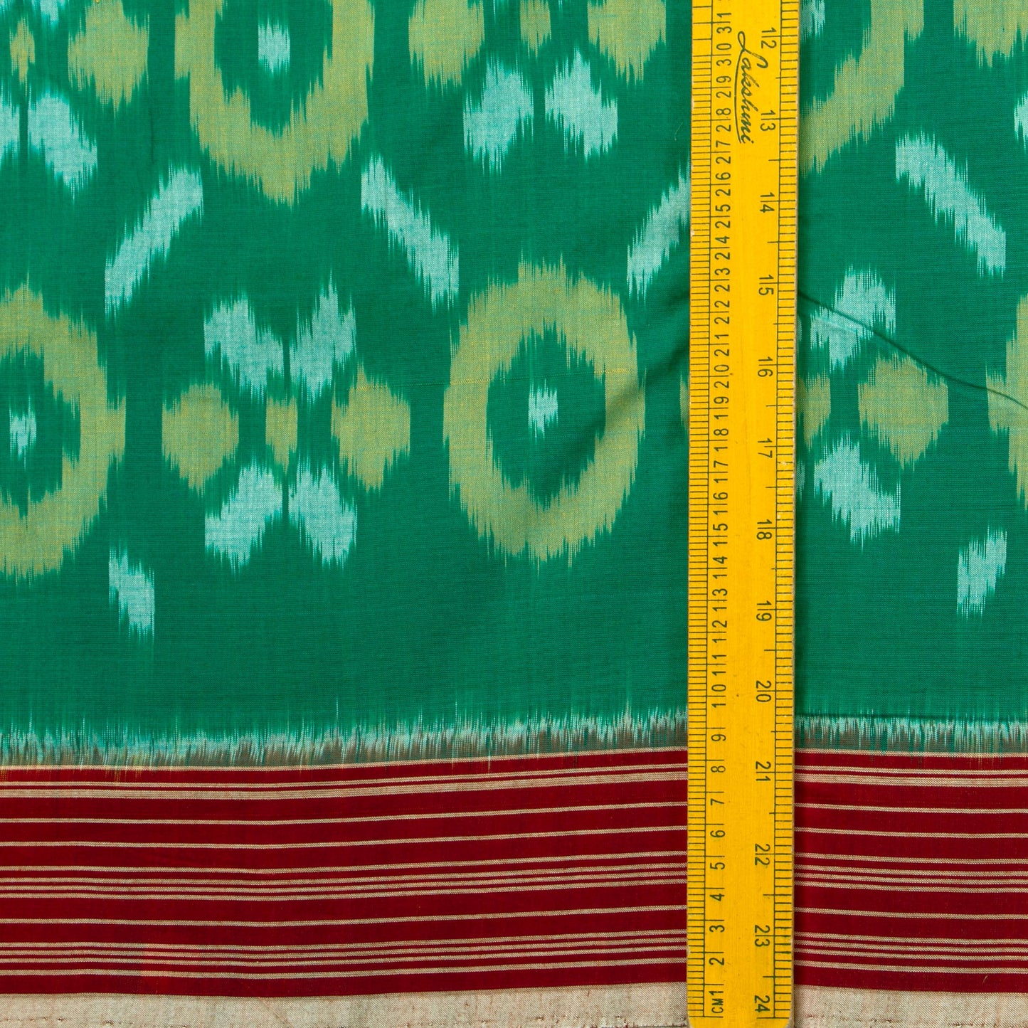 Green And Red Pochampally Ikkat Cotton Saree For Office Wear PV SC 233