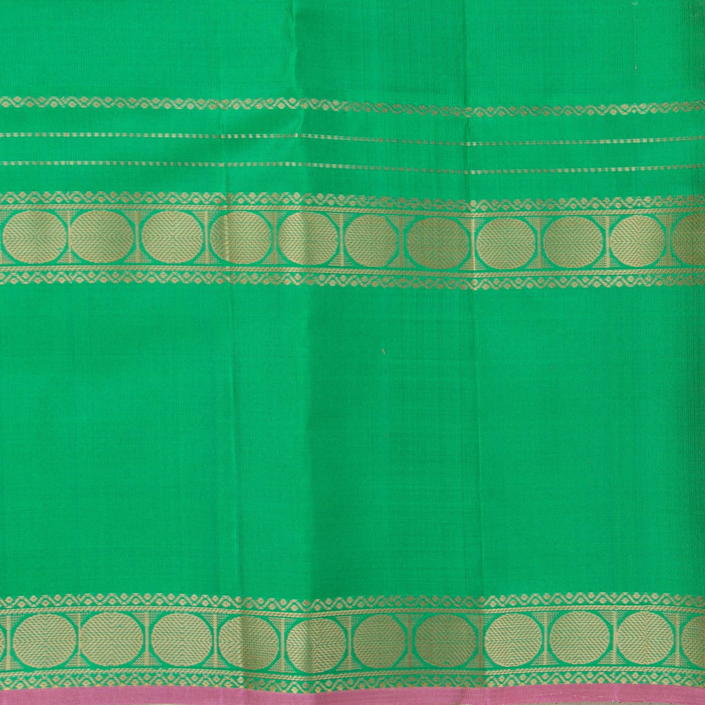 Beige And Sea Green Kanchipuram Silk Saree For Festive Wear PV RM NZ 484 - Silk Sari - Panjavarnam PV RM NZ 484