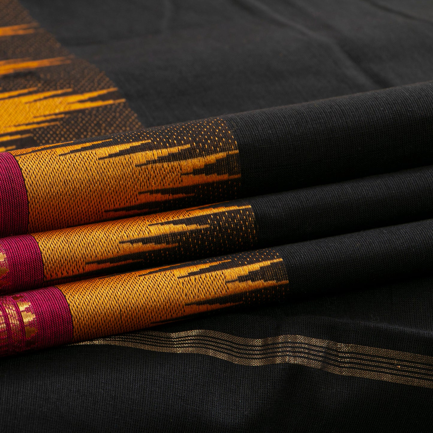 Black Kanchi Cotton Saree PV MM KC 109 - Cotton Saree - Panjavarnam PV MM KC 109