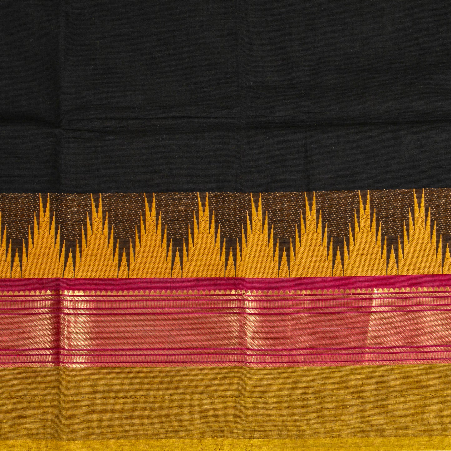 Black Kanchi Cotton Saree PV MM KC 109 - Cotton Saree - Panjavarnam PV MM KC 109