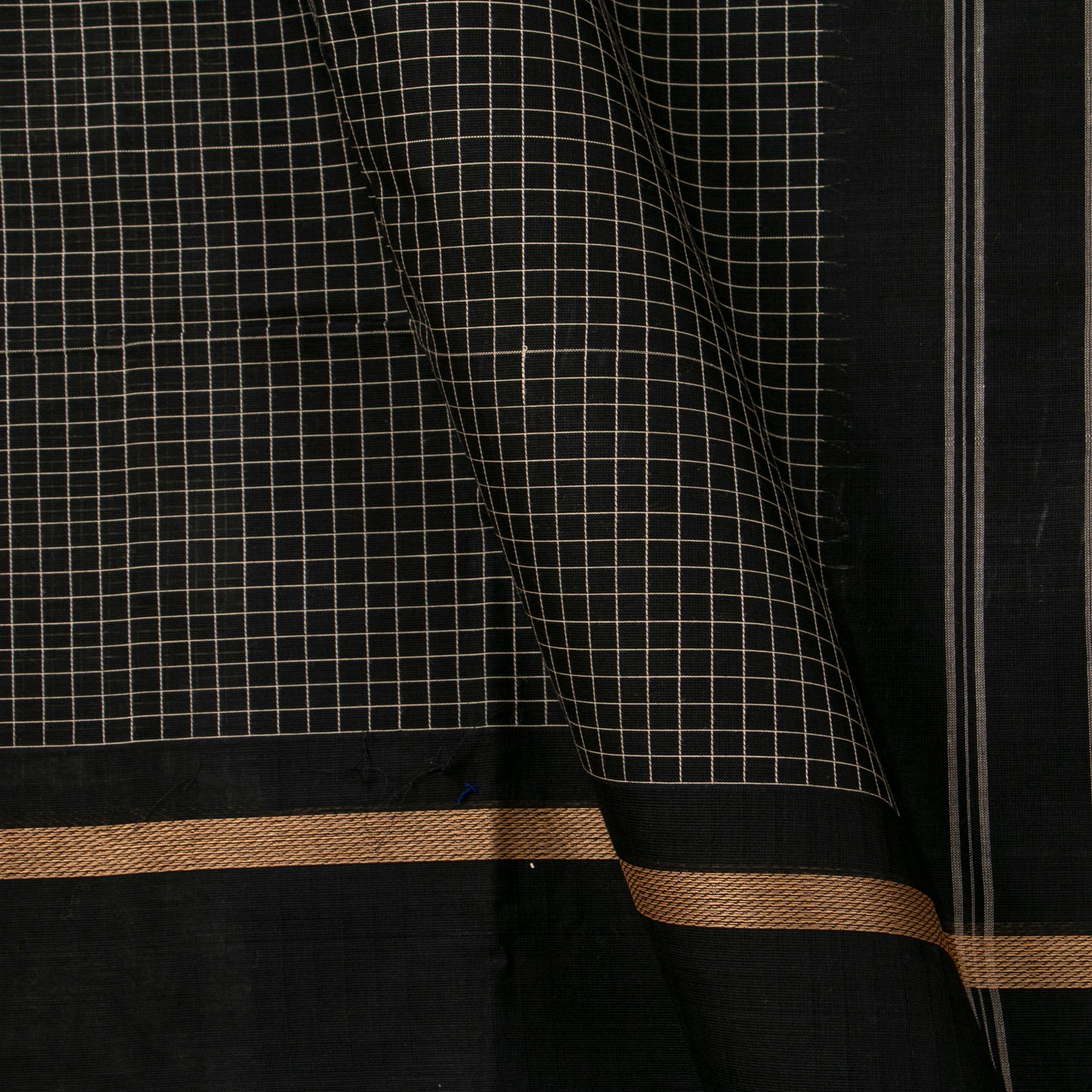 Black Kanchi Cotton Saree PV MM KC 120 - Cotton Saree - Panjavarnam PV MM KC 120