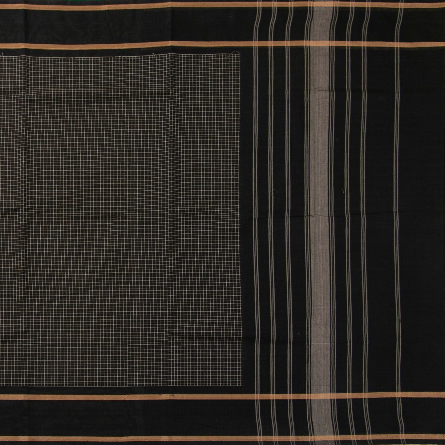Black Kanchi Cotton Saree PV MM KC 120 - Cotton Saree - Panjavarnam PV MM KC 120