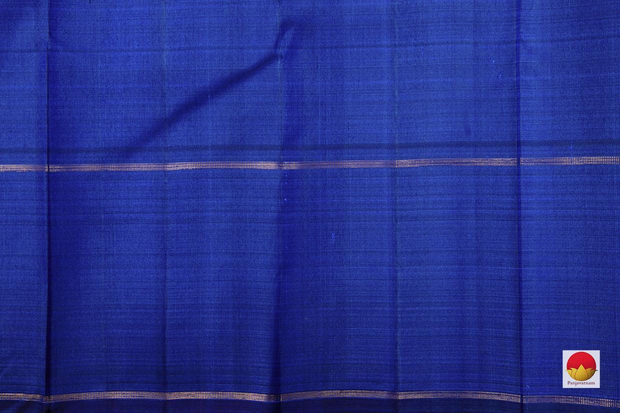 Blue And Green Dual Shade Kanchipuram Silk Saree With A Blue Rettail Pettu Border Handwoven Pure Silk Pure Zari For Festive Wear PV GTA 40 - Silk Sari - Panjavarnam PV GTA 40